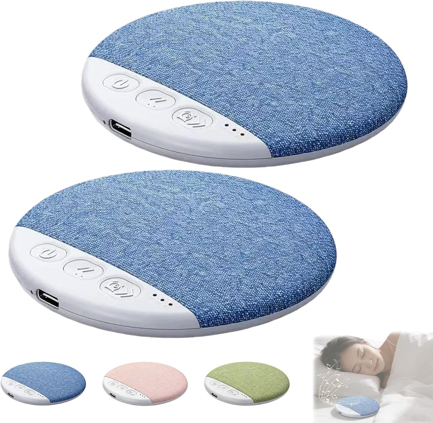 2026 5.4 (Blue*2) New Bluetooth Pillow Speaker for Sleeping, Under Pillow Speaker Bluetooth with White Noise, Ultra