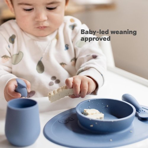 ezpz Tiny Bowl - 100% Silicone Suction Bowl in Sage for Infants | Perfect for Baby-Led Weaning