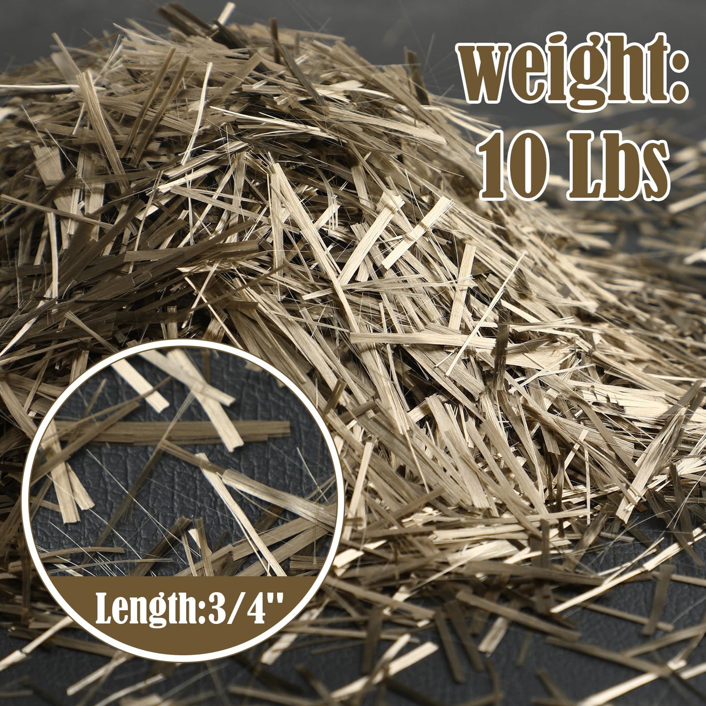 Windyun 9.9lb Basalt Chopped Fibers for Concrete Reinforcement, 19 mm 0.75 Inch Reinforcement Anti Seepage and Anti Crack Fiber Natural Basalt Fiber for Concrete Building Wall Floor