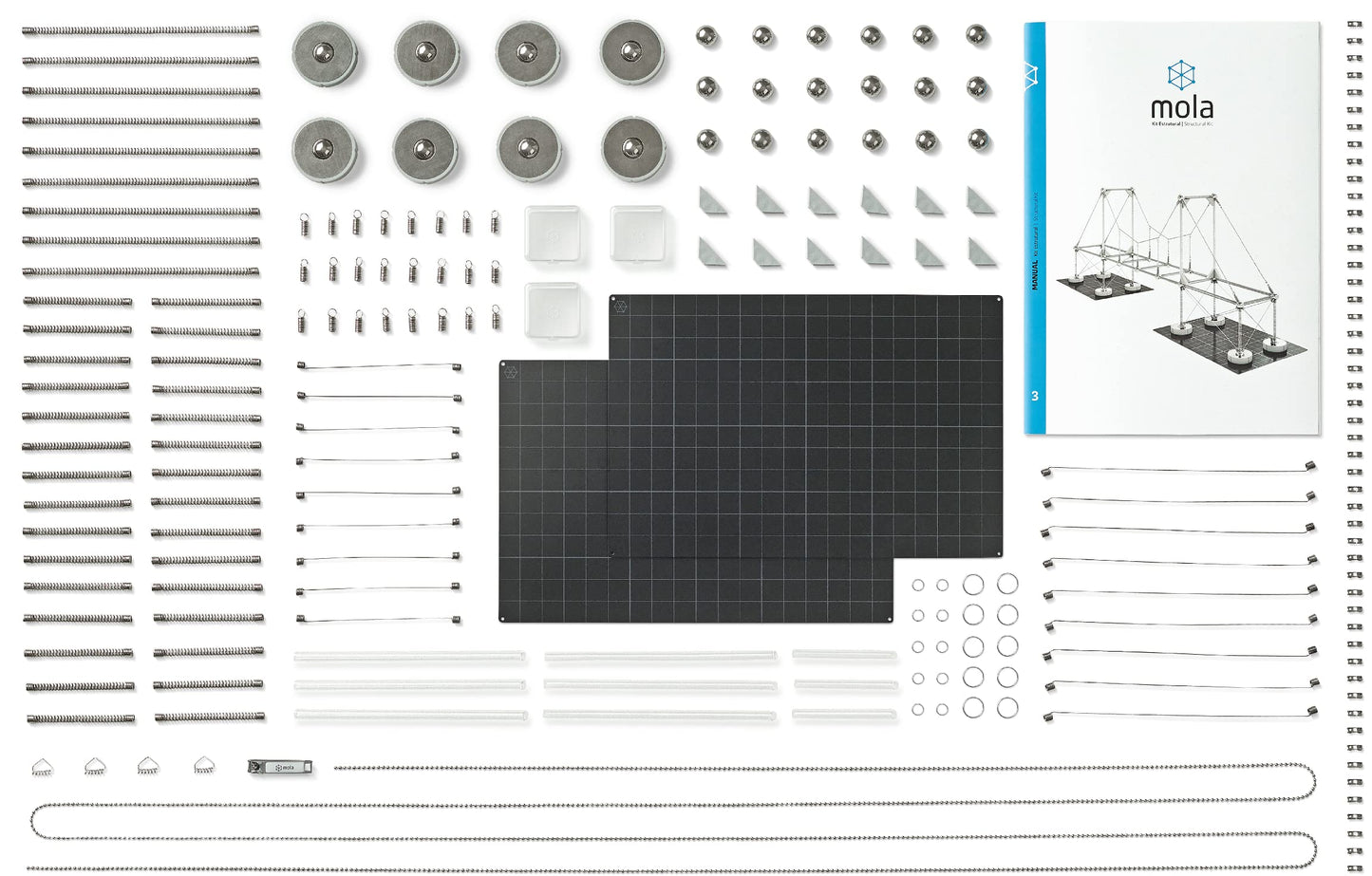 Mola Structural Kit 3 | Magnetic Modular Kit for Engineering and Architecture Education | 205 Pieces + Practical Guide