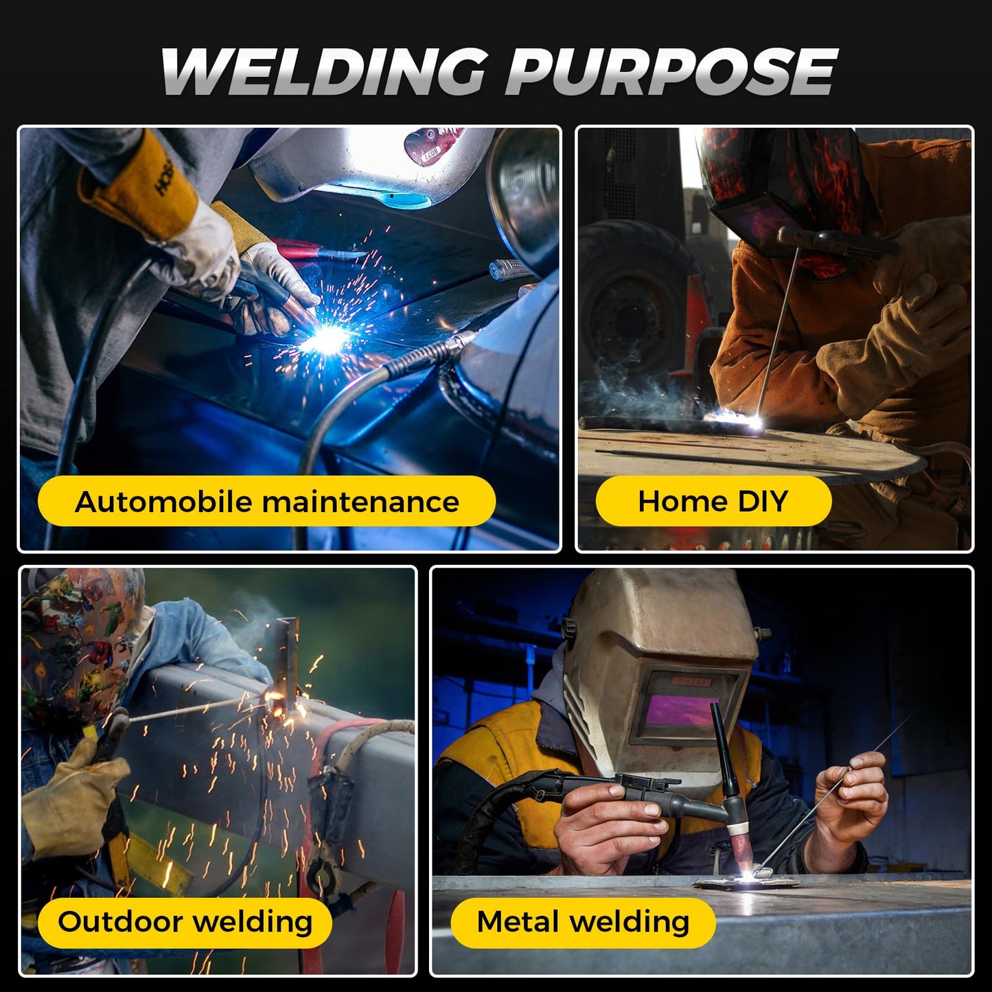145 MIG Welder with LED Display IGBT Inverter Welder 110V Flux Core MIG/Lift Tig/Stick Welding Machine 2T 4T Three in One Professional MIG Welder for Home and Industrial Use