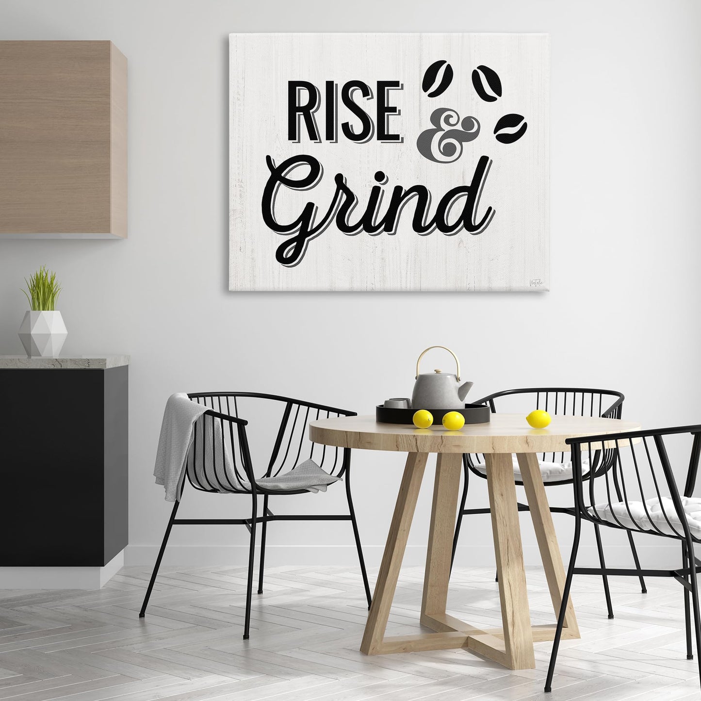 Stupell Industries Rise & Grind Coffee Beans Canvas Wall Art Design by Natalie Carpentieri, 48 x 36