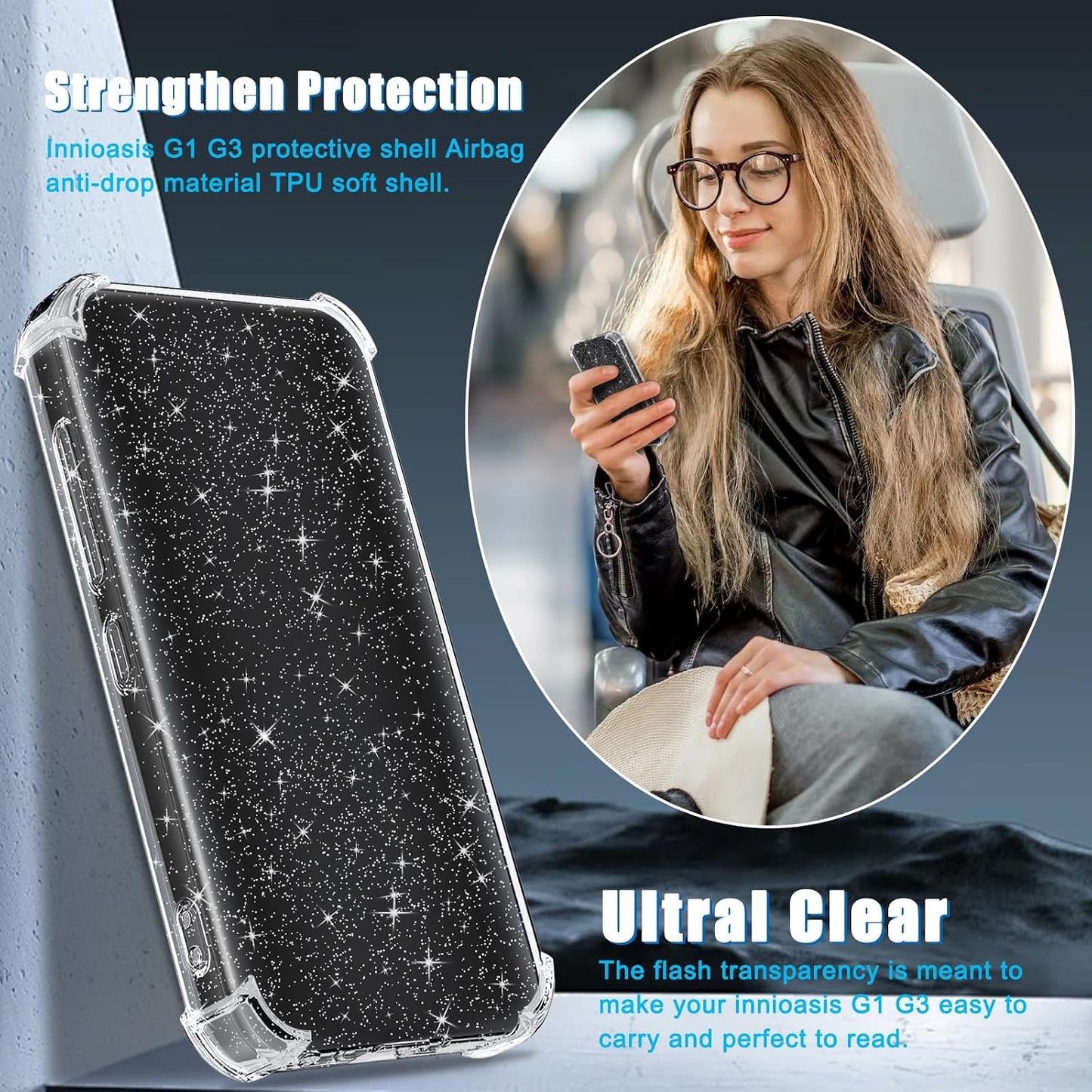 Aippdo G1 G3 Mp3 4.0 inch, Case for innioasis Player, TPU Clear Case, Anti-Scratch, Shock Absorption, Crystal Clear
