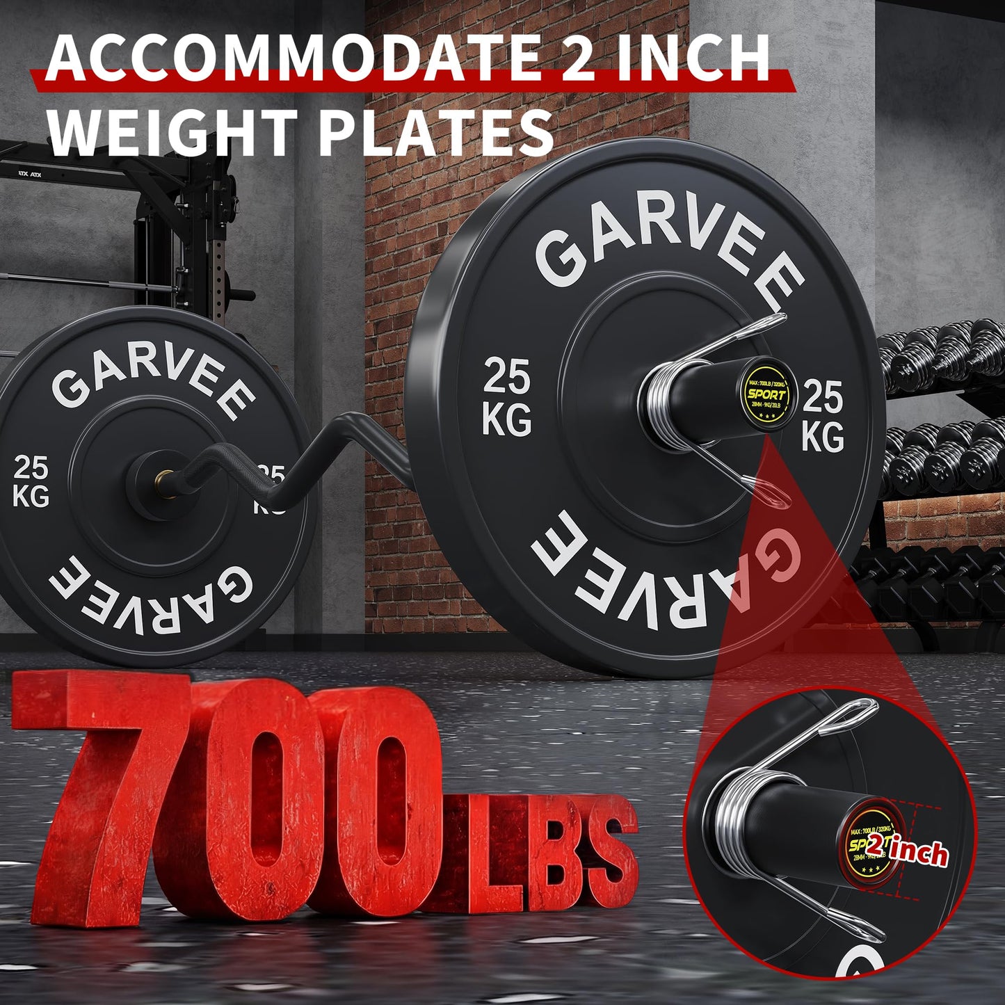 47 Inch Olympic EZ Curl Bar, 20 LB Solid Steel Curved Barbell with 2-Inch Sleeves, 700 LBS Weight Capacity, Diamond Knurling Grip for Bicep & Tricep Strength Training - Home Gym Equipment