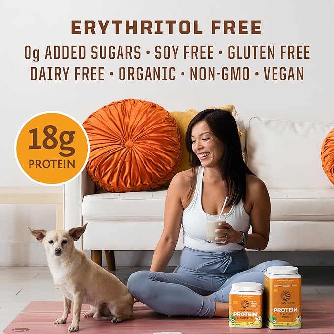 Clean Vegan Protein Powder Vanilla | Organic Protein Powder Plant Based Formula with 5 Superfood Blend Sprouted & Fermented | Non-GMO Low Carb Soy Dairy & Gluten Free (Vanilla, 30 Servings)