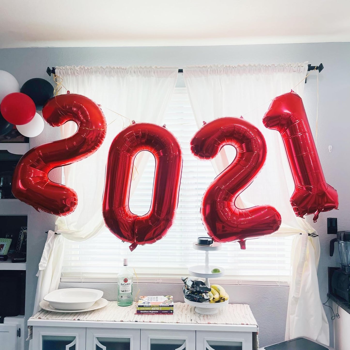 Number 0 Balloons - 40 Inch Red Number Balloons for Birthday, Wedding, Baby Shower Decorations