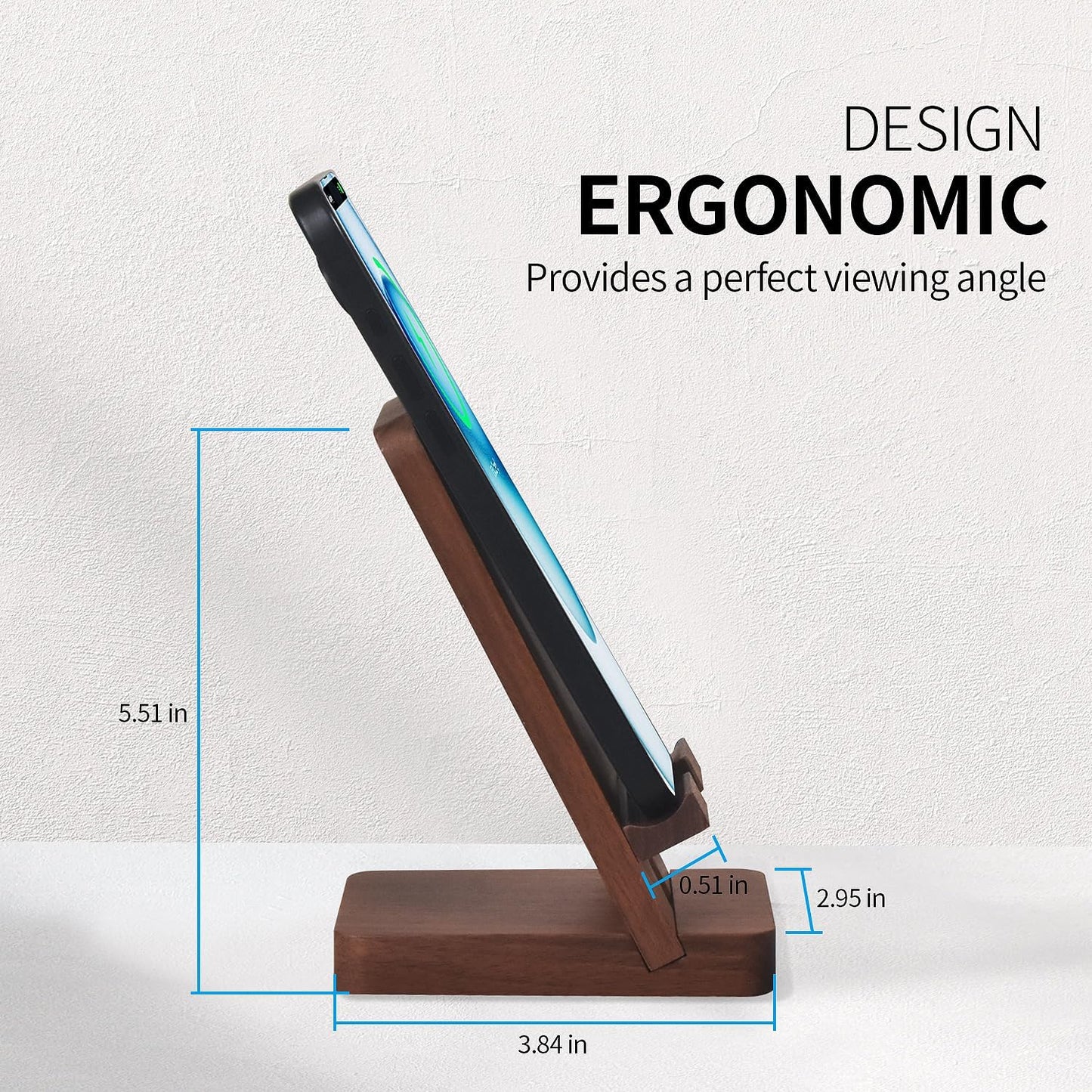 Baiwryxl Wood Phone Stand of , Desktop Wooden Phone Holder, Portable Office Phone Stand for Desk, Wood ipad Stand