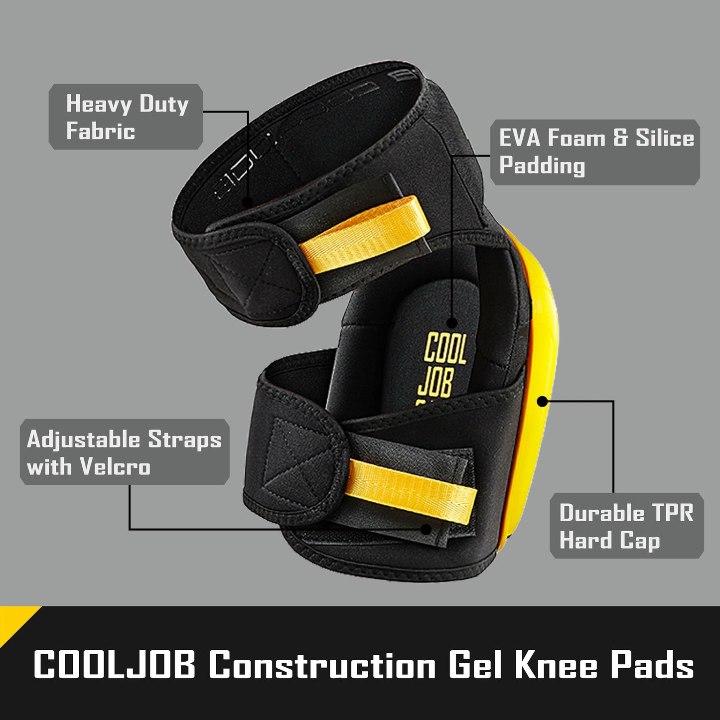 COOLJOB 36 Pairs Dotted Nitrile Rubber Coated Gloves Touchscreen Small & 1 Pair Gel Construction Knee Pads