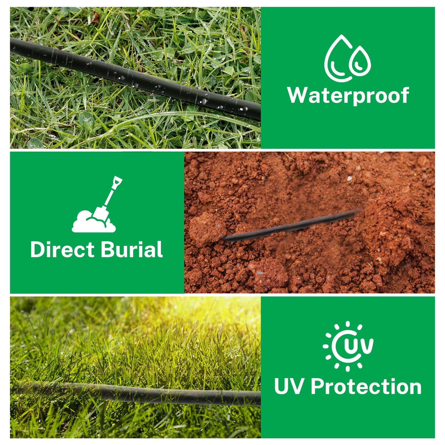 FIRMERST 18/5 Solid Sprinkler Wire for up to 4 Valves System 250 Feet