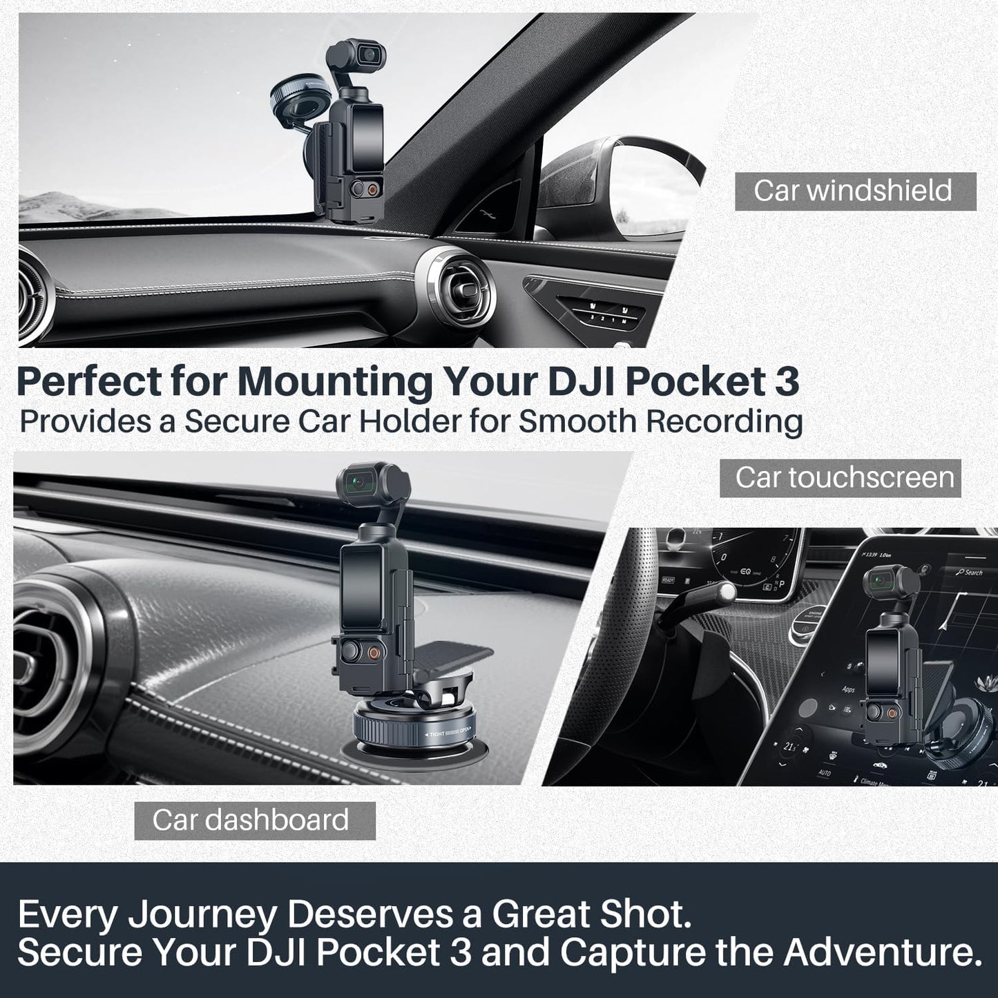Repmidfer 3, 4 All-in-One Mount Kit for DJI Osmo Pocket Pocket & Phone | Car Windshield Suction & Magnetic Base Combo |