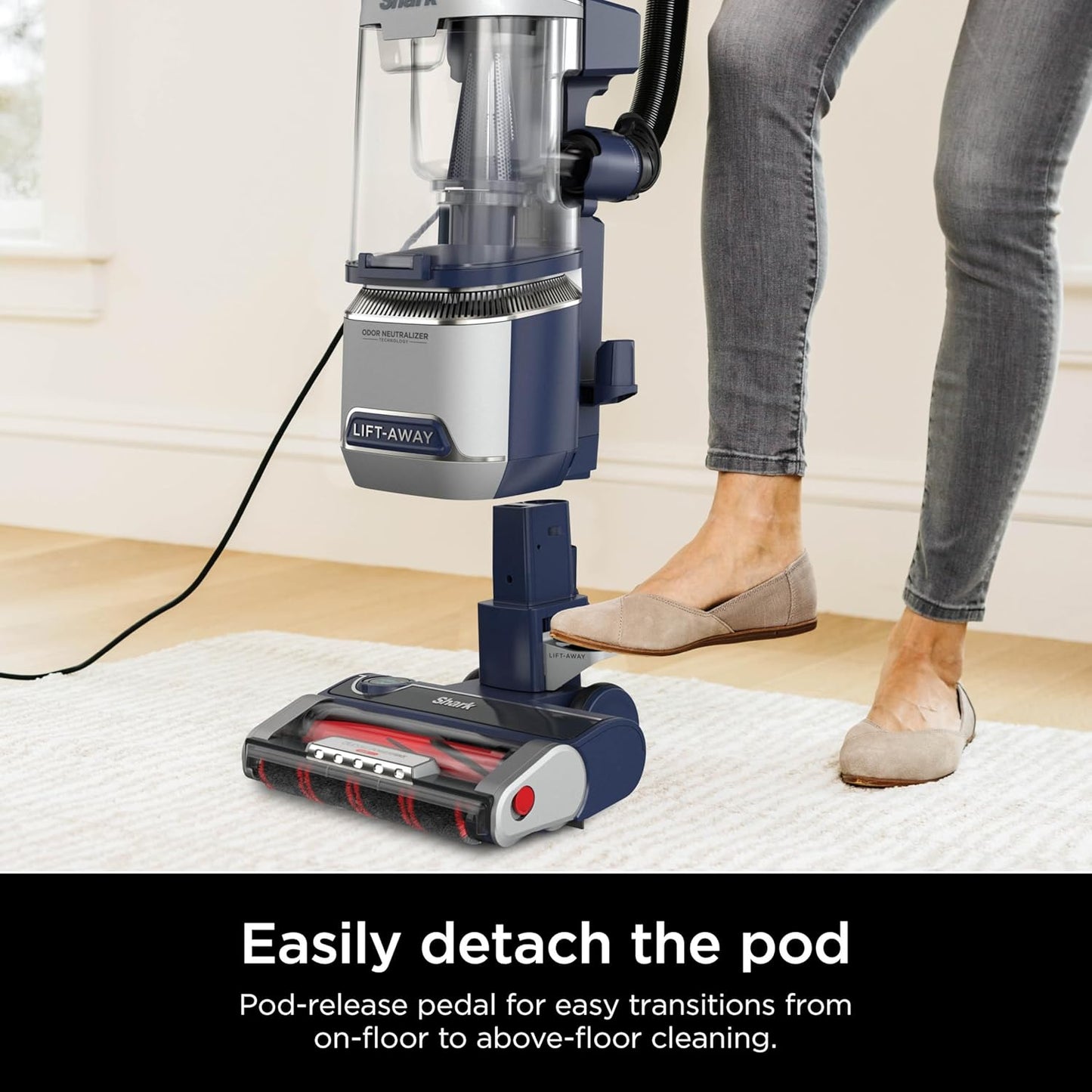 Shark Pet Performance Plus Lift-Away Vacuum - DuoClean & Odor Neutralizer, Navy/Silver