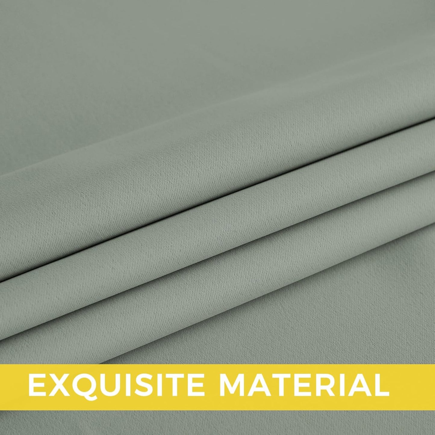 NICETOWN Room Darkening Curtains - Sage Green Drapery Panels, 52"W x 108"L for Ultimate Privacy