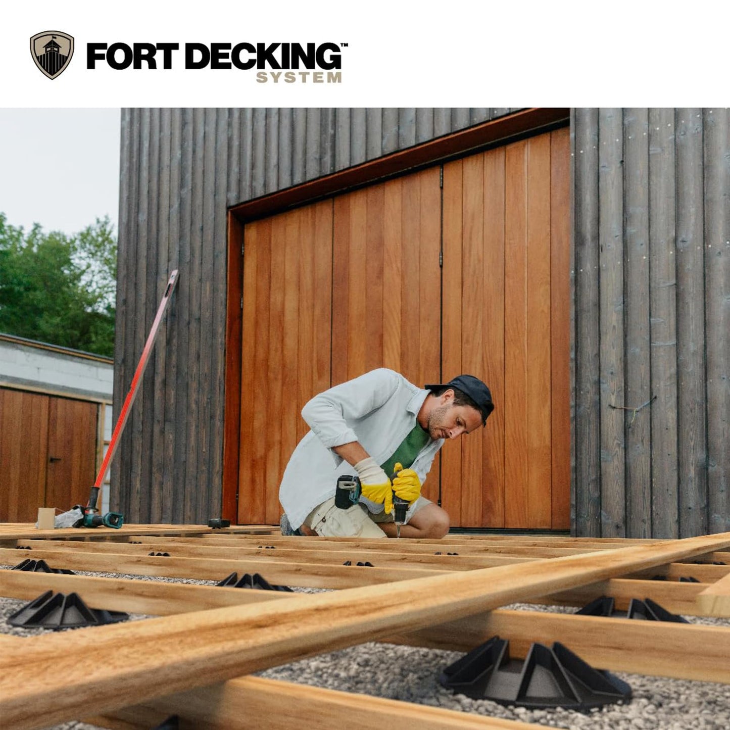 Fort Decking Systems Fort Decking 12-Inch Deck Blocks for Posts, Fits 4x4, 2x4, 2x6 2x8 and 2x10 Joists and Beams, Pack of 12, Black
