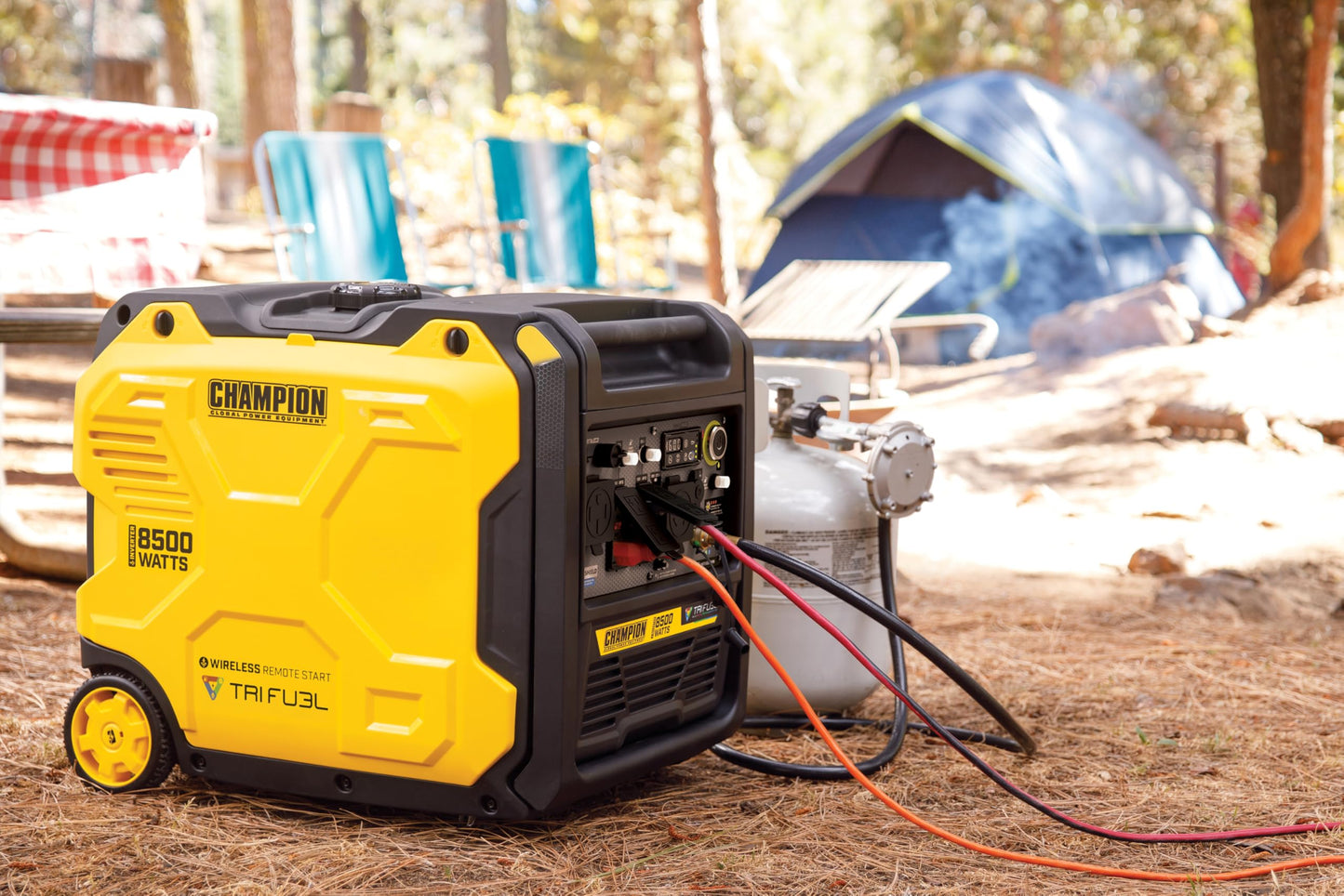 Champion Power Equipment 8500-Watt Wireless Remote Start Ultra Quiet Tri Fuel RV Ready Portable Inverter Generator with StartLINK, Free 3-Year Warranty