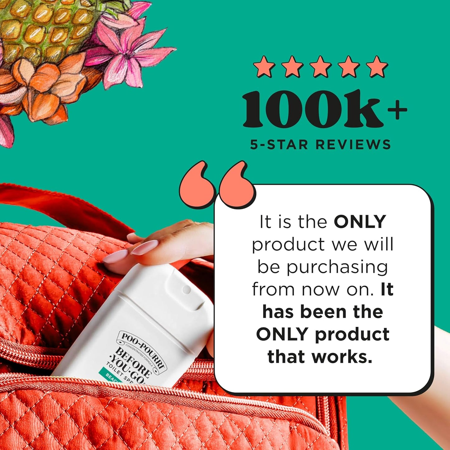 Poo-Pourri Pocket Toilet Spray - Travel Essential for On-The-Go Odor Control | Beach Bum, 1 Fl Oz