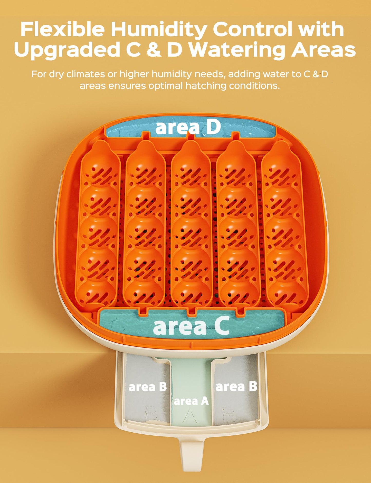 Chickcozy 25 Egg Incubator, Automatic Egg Turner with Thermometer Seat and Humidity Control, Egg Candler, 360° View with Clear Window, Incubators for Hatching Chicks (Sunlit Orange)