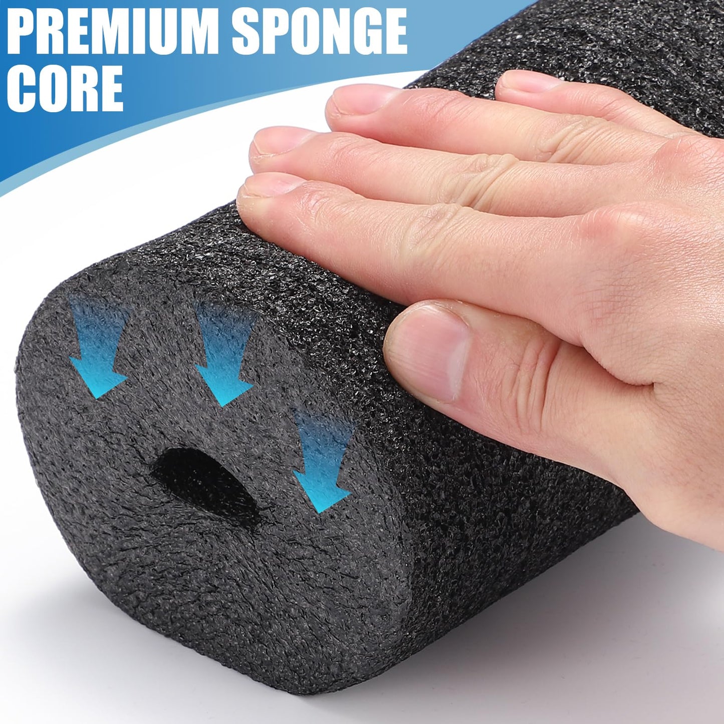 Foot Foam Pads Rollers Replacement with Luxury Plush Cover - Sweat-Wicking & Easy Clean, Cloud-Like Comfort for Home Gym Leg Extension, Weight Bench, Inversion Table - Fits 1-Inch Tube (2PCS)