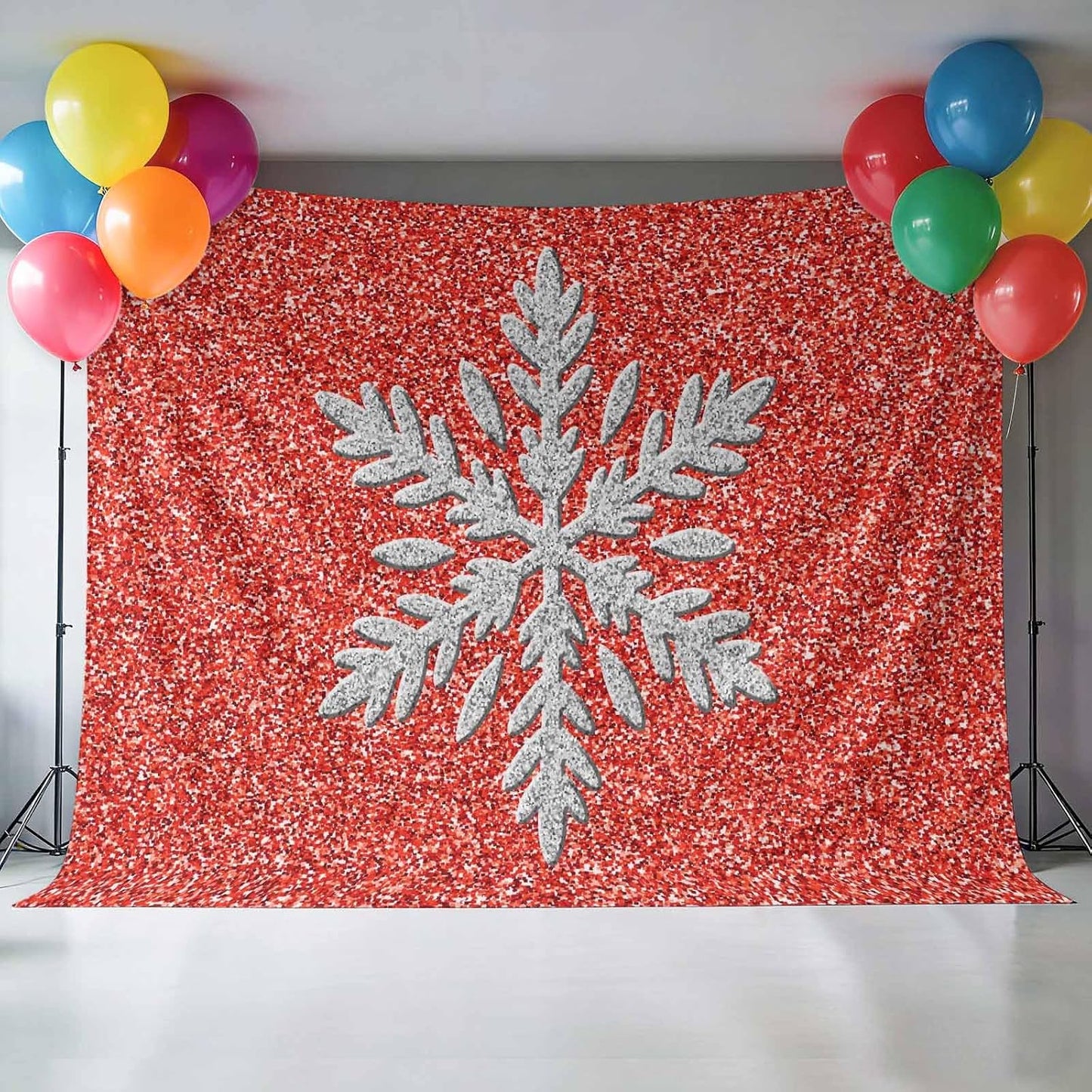 Generic 8 6 Modern Themed Photo Backdrop for Photoshoot, x FT Winter Watercolor Sparkling Snowflake Pattern Photo Props