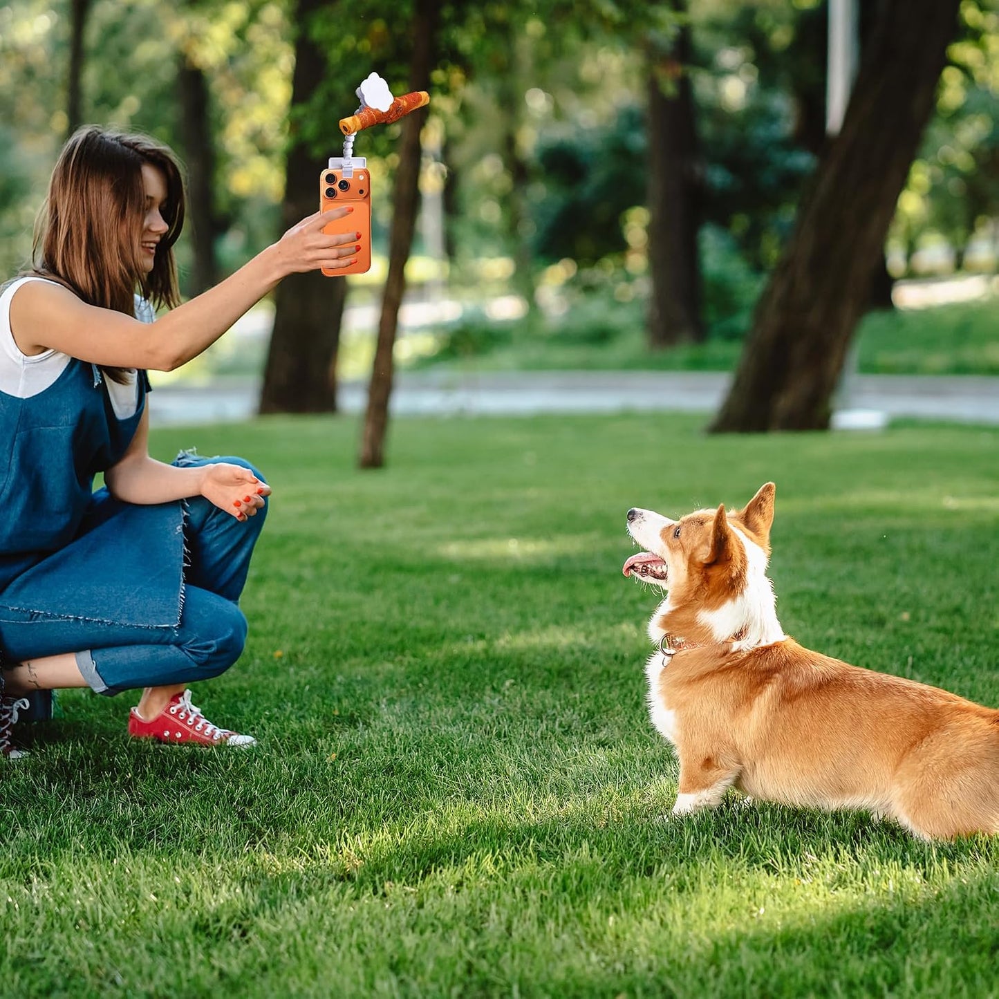BAIRUYAO 360Rotation Pet Selfie ToolDog Treat Clip Cat Selfie Treat Holder,Dog Looking Lens Camera ToolUniversal Selfie