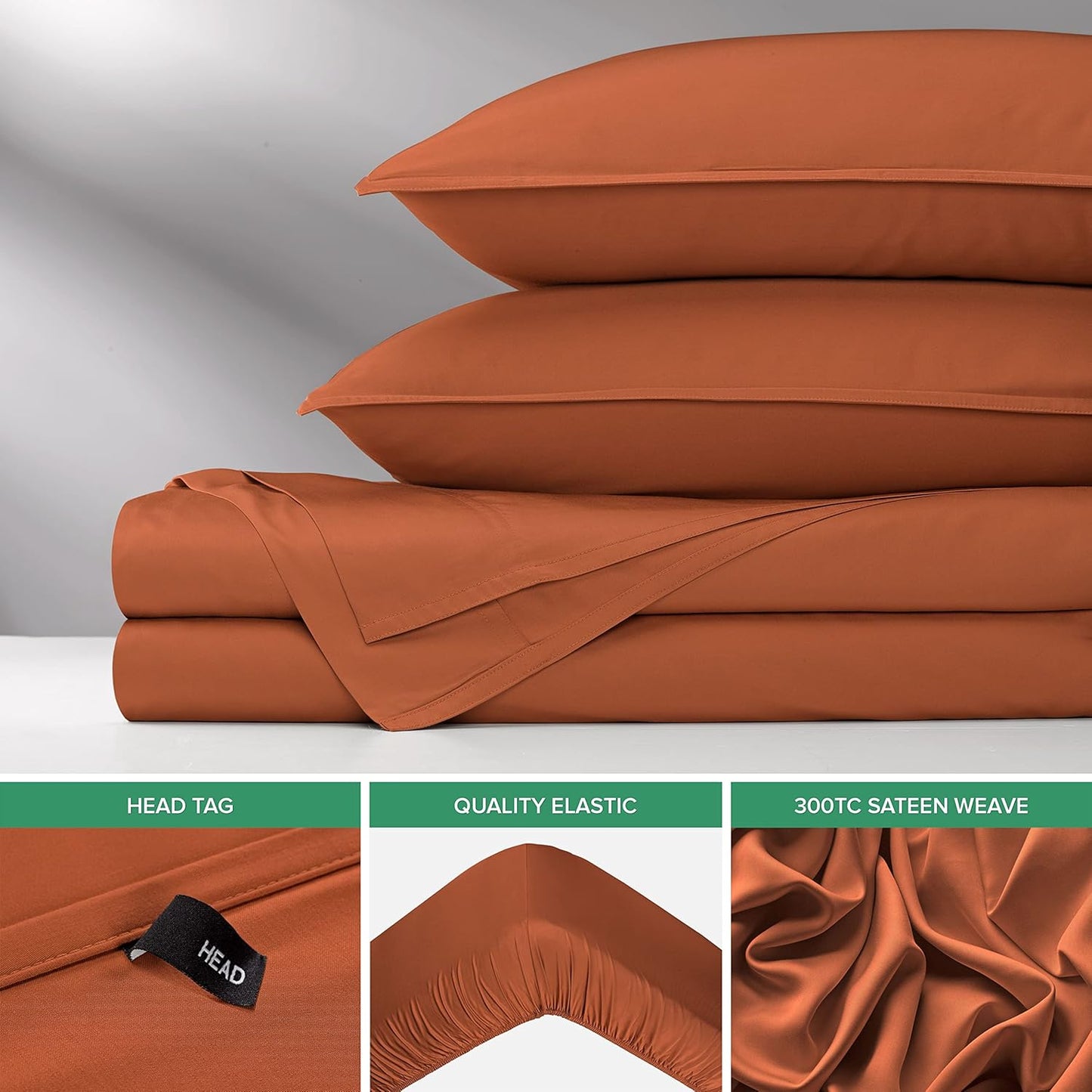 Pure Bamboo King Sheets - Luxuriously Soft & Cooling 100% Organic Viscose Bed Sheet Set | King Size, Terracotta