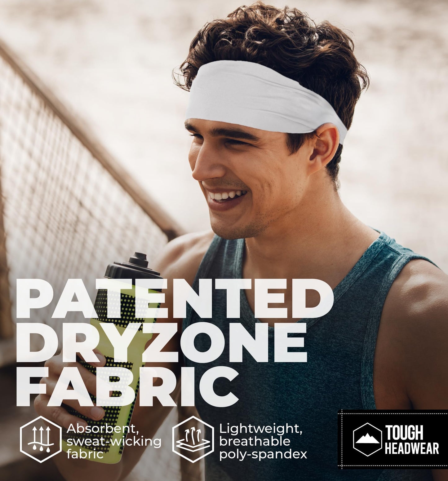 Mens Sports Headbands - Athletic Sweatbands for Men and Women, Cycling, Football, Working Out