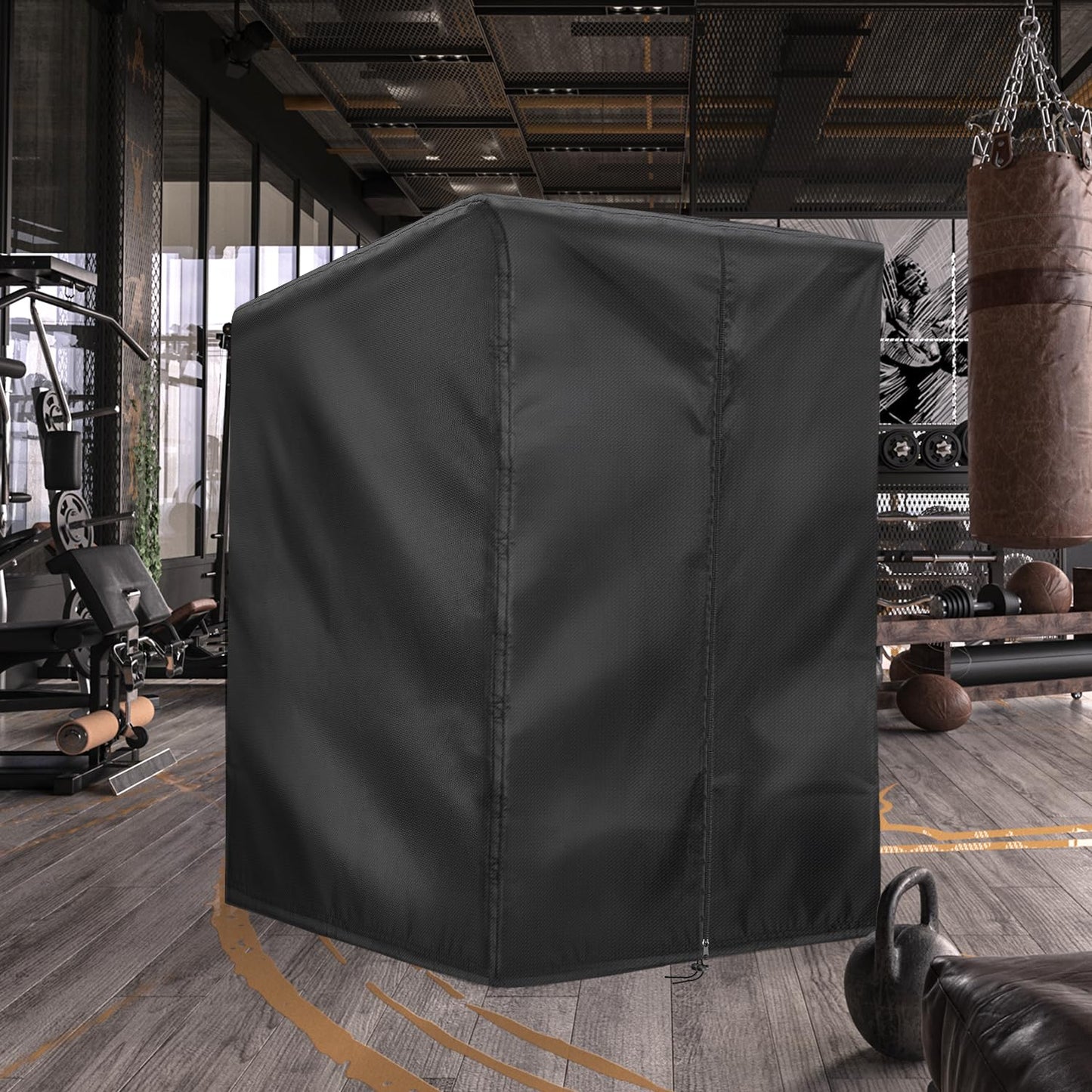 Letsteel Squat Rack Cover with Waterproof Zipper, Protective Cover for Power Cage/Weight Lifting Rack/Weight Cage/Power Racks for Home Gym Equipment Storage-Indoor & Outdoor Use, 64" x 68" x 82.5"