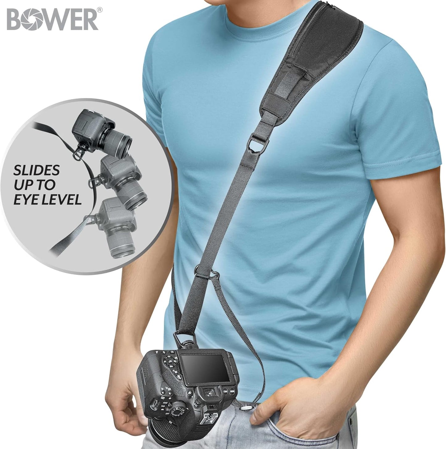 Bower Swift-Shot DSLR Camera Strap: Adjustable Comfort for Your Photography Needs