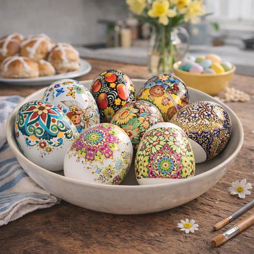 Diximus Thermo Heat Shrink Sleeve | Decorative Easter Egg Wraps with Pysanka Patterns