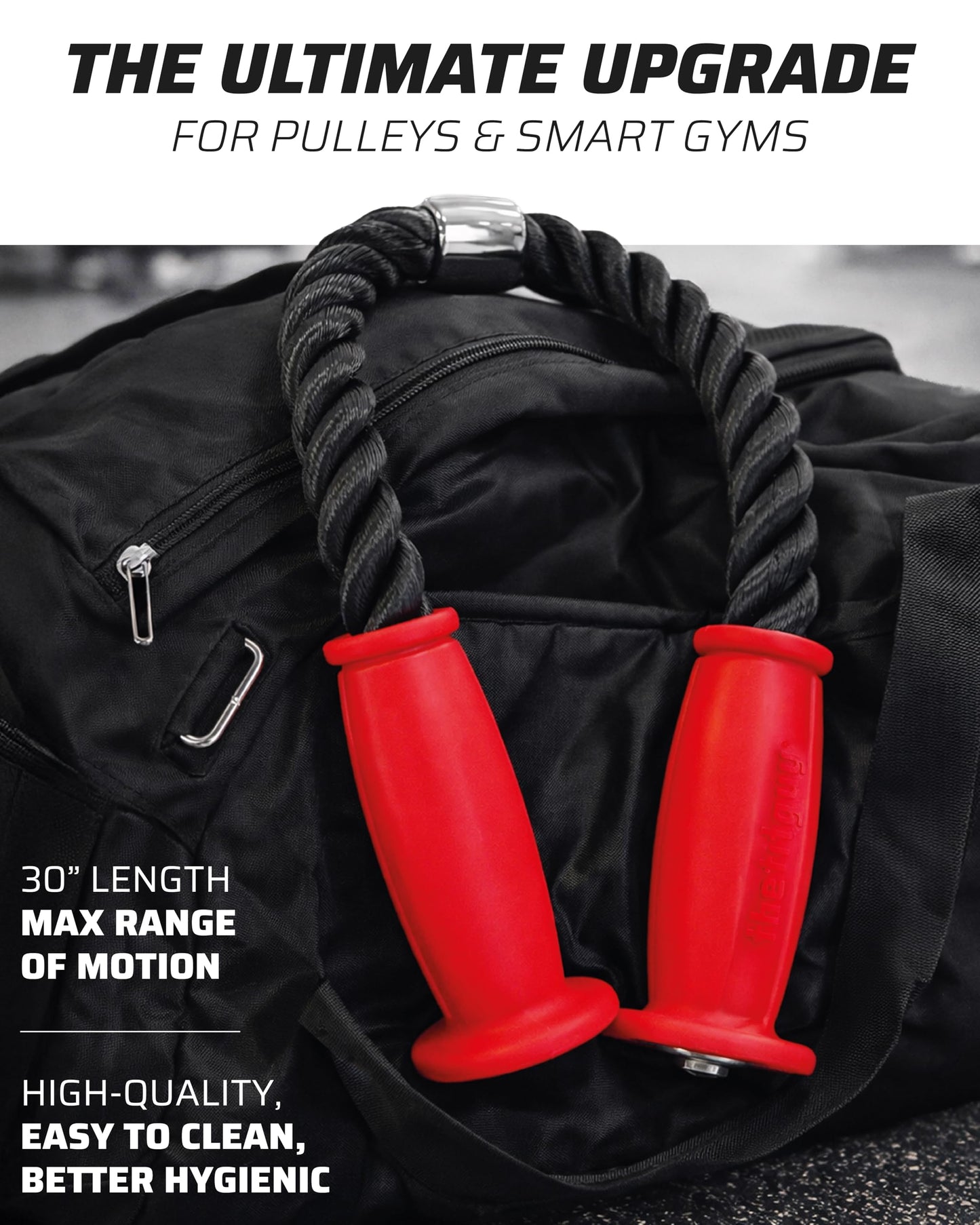 THEFITGUY Ergonomic Tricep Rope | 30” Non-Slip Cable Attachment | Wrist Pressure Relief | Grip Strength & Forearm Activation | Home & Commercial Gym Accessory | for Cable Machine & Smart Gym