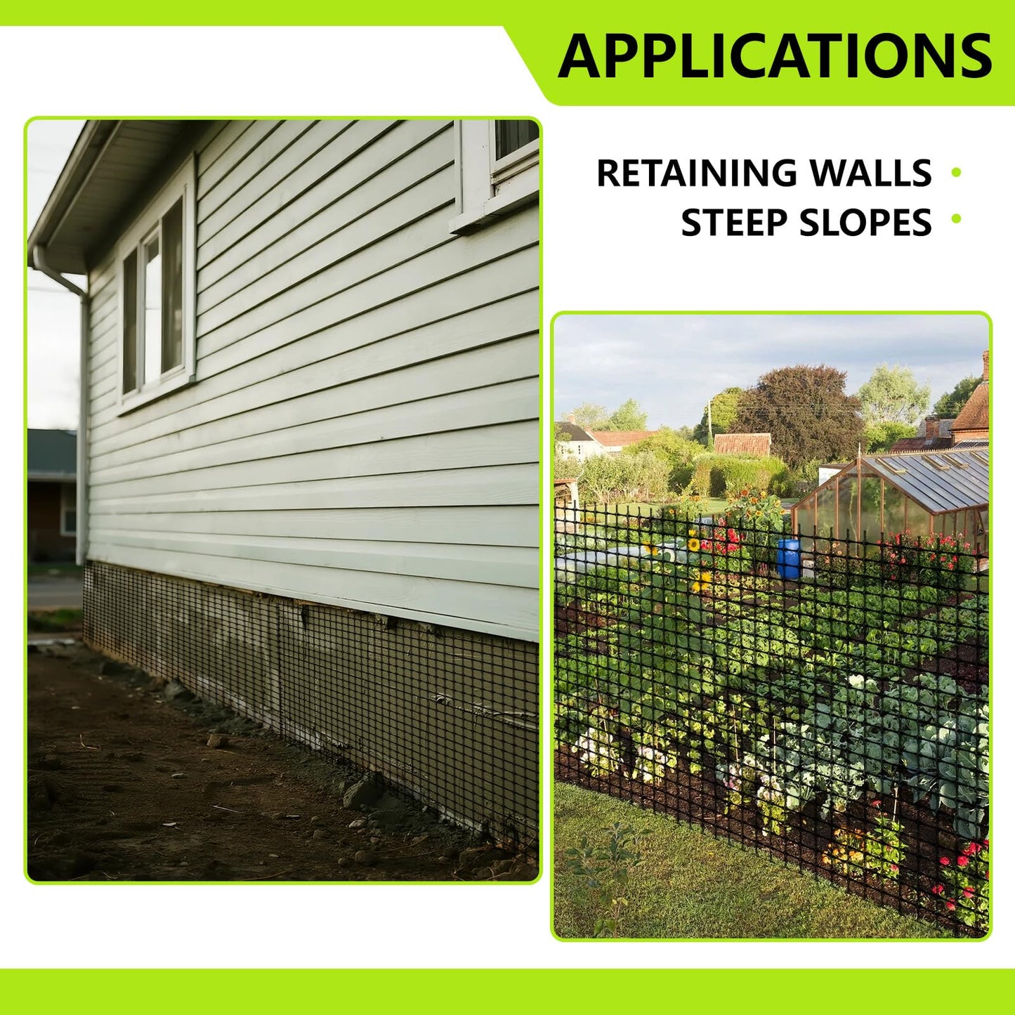 HZCGJMY 3ft x 65ft Retaining Wall Geogrid Roll, Bi-Directional Geogrid Retaining Walls Gravel Grid for Reinforcement Slope Driveway Stabilization Grids Gravel Grid Walls