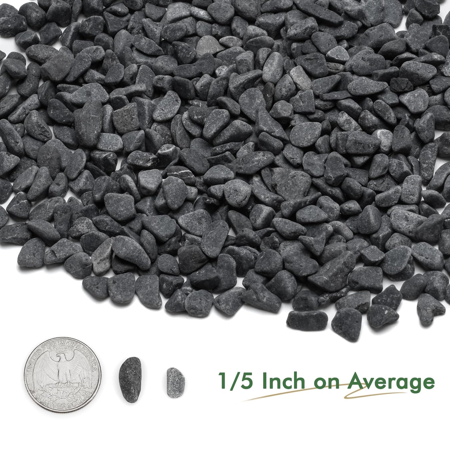 Mr. Fireglass Natural Decorative Gray Bean Pebbles 1/5" Crushed Gravel Stone for Decorating Garden, Succulent Plants and Walkway (10-lb Bag)