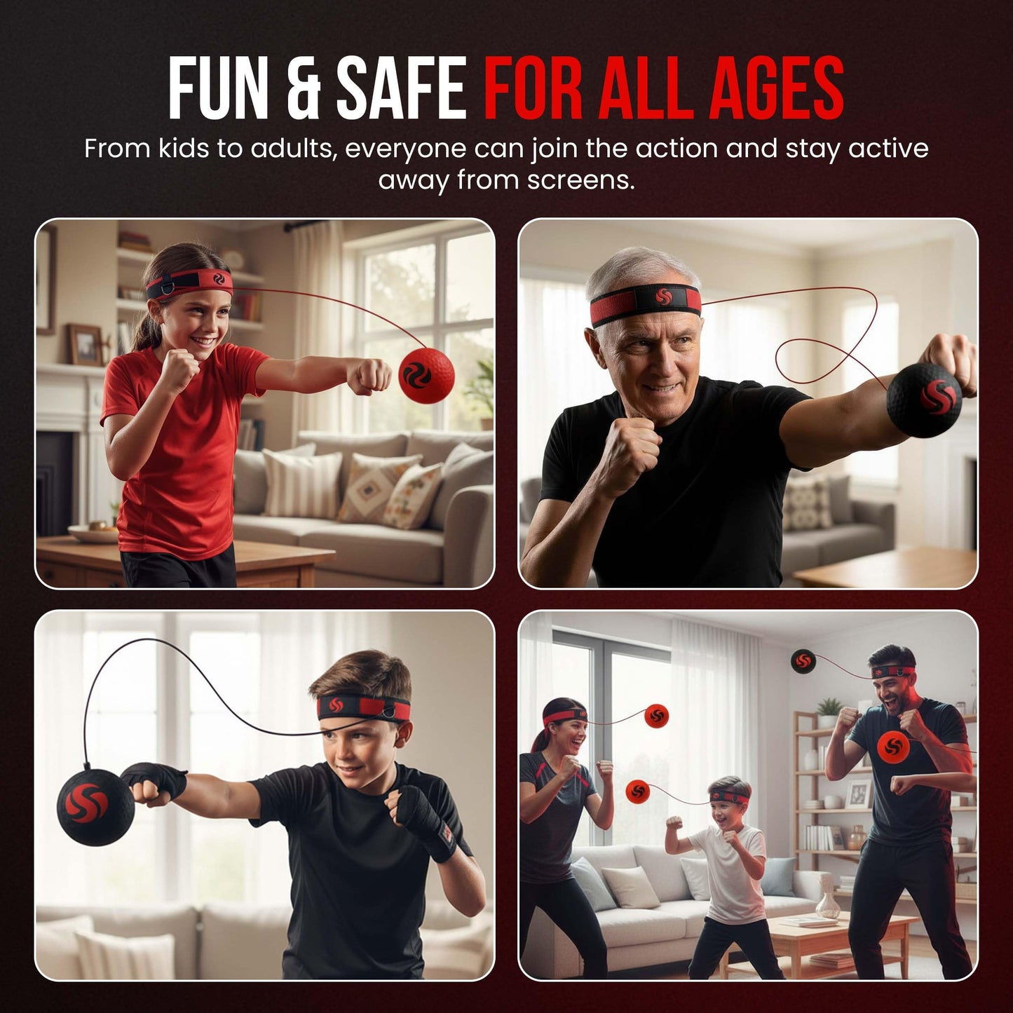 Soul Shift - Boxing Reflex Ball – Dual Competition Set | 2 Adjustable Headbands + 2 Training Balls + App Included | Speed, Agility & Hand-Eye Coordination for Adults & Kids | MMA Training Equipment
