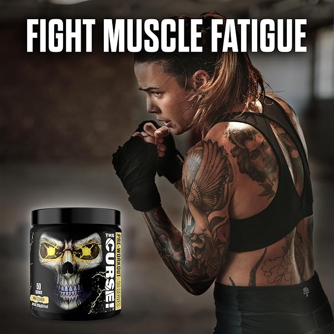 JNX SPORTS The Curse! Pre Workout Powder for Men & Women, Caffeine, Beta-Alanine, Creatine, L-Citrulline, 50 Servings, Pina Colada Flavor ??Boost Energy, Strength & Focus
