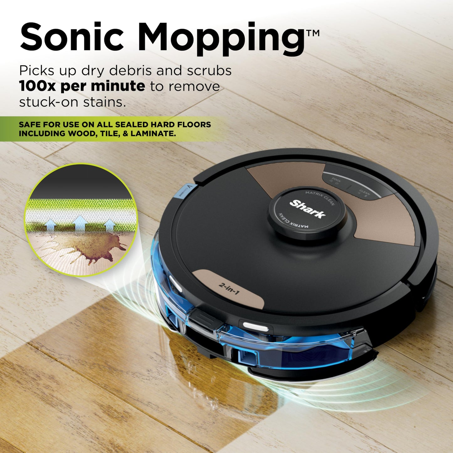 Shark Matrix Plus | 2-in-1 Robot Vacuum & Mop for Carpets & Hard Floors | Sonic Mopping & Powerful Suction for Pet Hair | Self-Empty Base | 45-Day Capacity | HEPA | LiDAR Nav | Black/Mocha | AV2630WA