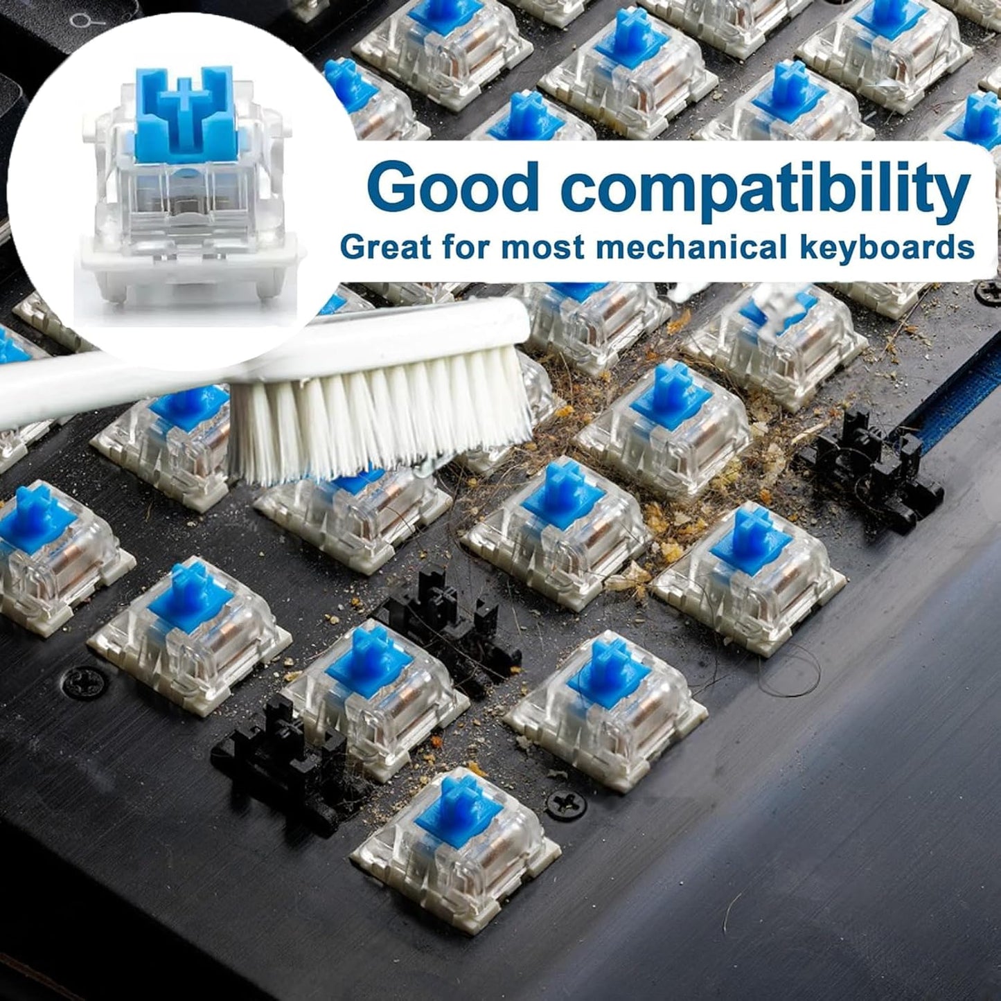 Dmopipp 12PCS 3 Keyboard Switches, Blue Keyboard Clicker Replacement PIN Mechanical Keyboard Switch Clicky Accurate
