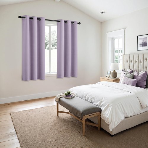 MIULEE Lilac Blackout Curtains - Thermal Insulated Room Darkening Drapes | 45-Inch Grommet Panels