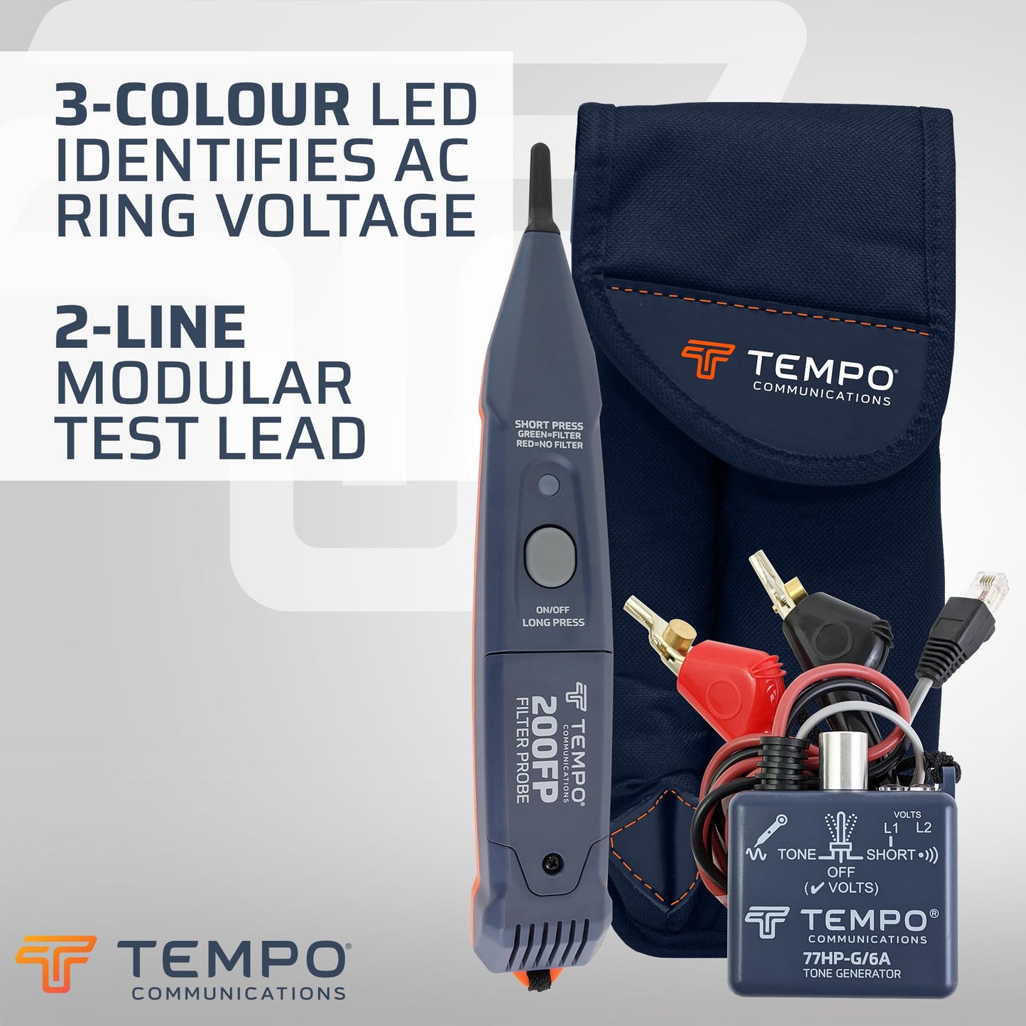 TEMPO 801K Filtered Noise Wire Tracer Tone Generator and Probe Kit for Ethernet, Internet, Telephone, Speaker, Coax, Video, and Data Cable (801K-BOX Cable Toner)