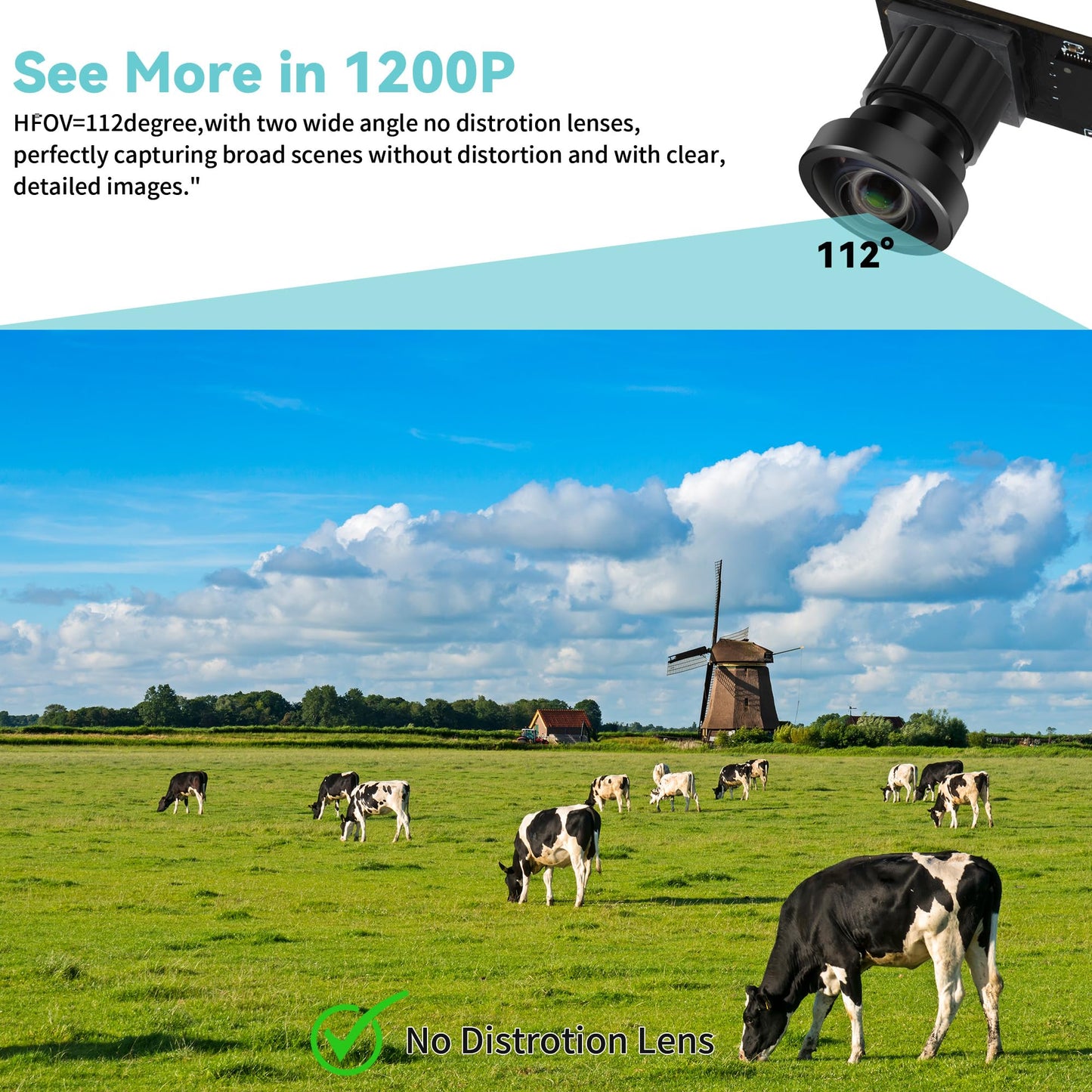 MMlove USB Stereo Camera Module 1200P 60FPS Global Shutter USB Webcam with Synchronous Dual Lens,600P 120FPS High Speed 3D Webcam 112° Wide Angle Lightburn Camera for VR,PC/Laptop/Raspberry Pi