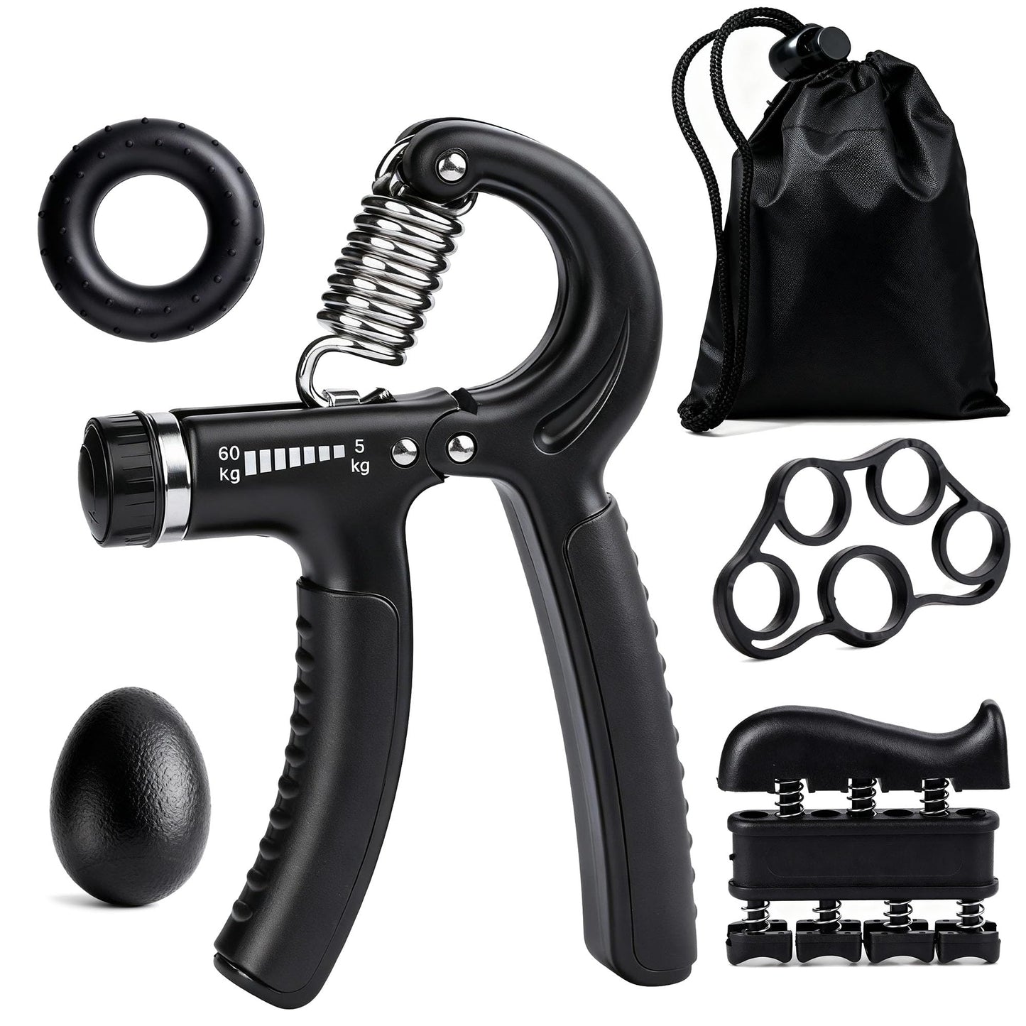 Karebeen Hand Grip Strength Trainer Kit, 5 Pack Forearm Gripper Strengthener Adjustable Resistance, Hand Strengthening Devices
