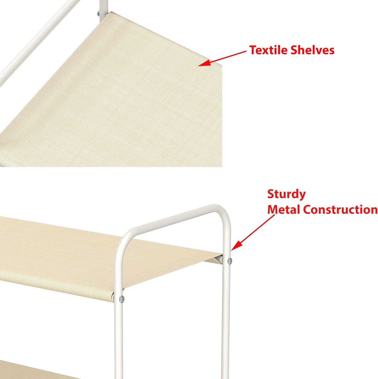 Simple Houseware 3-Tier Closet Storage Organizer - Beige with 2 Convenient Drawers