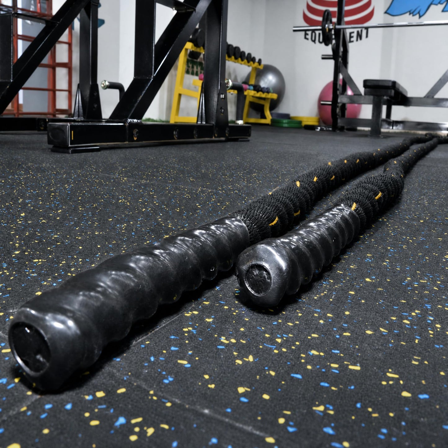 Fitvids Battle Rope 1.5Inch 2 Inch Diameter Poly Dacron 30 FT – 40 FT – 1.5-Inch, 50FT – Black