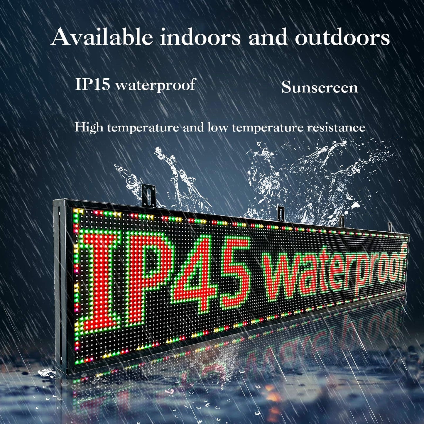 JINBLIZZARD P10 77"X14"Programmable Led Sign Custom Scrolling Outdoor Digital Display Signs For Business Electronic Message Board Creen Panel Wifi Control Advertising Signage