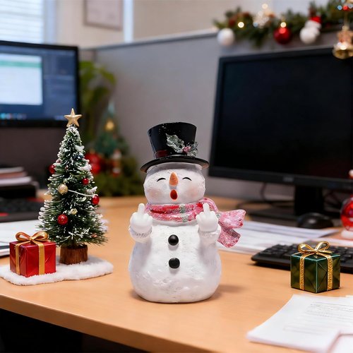 Hodao Snowman Figurine - Unique Indoor Home Decoration | Festive Winter Ornament for New Year