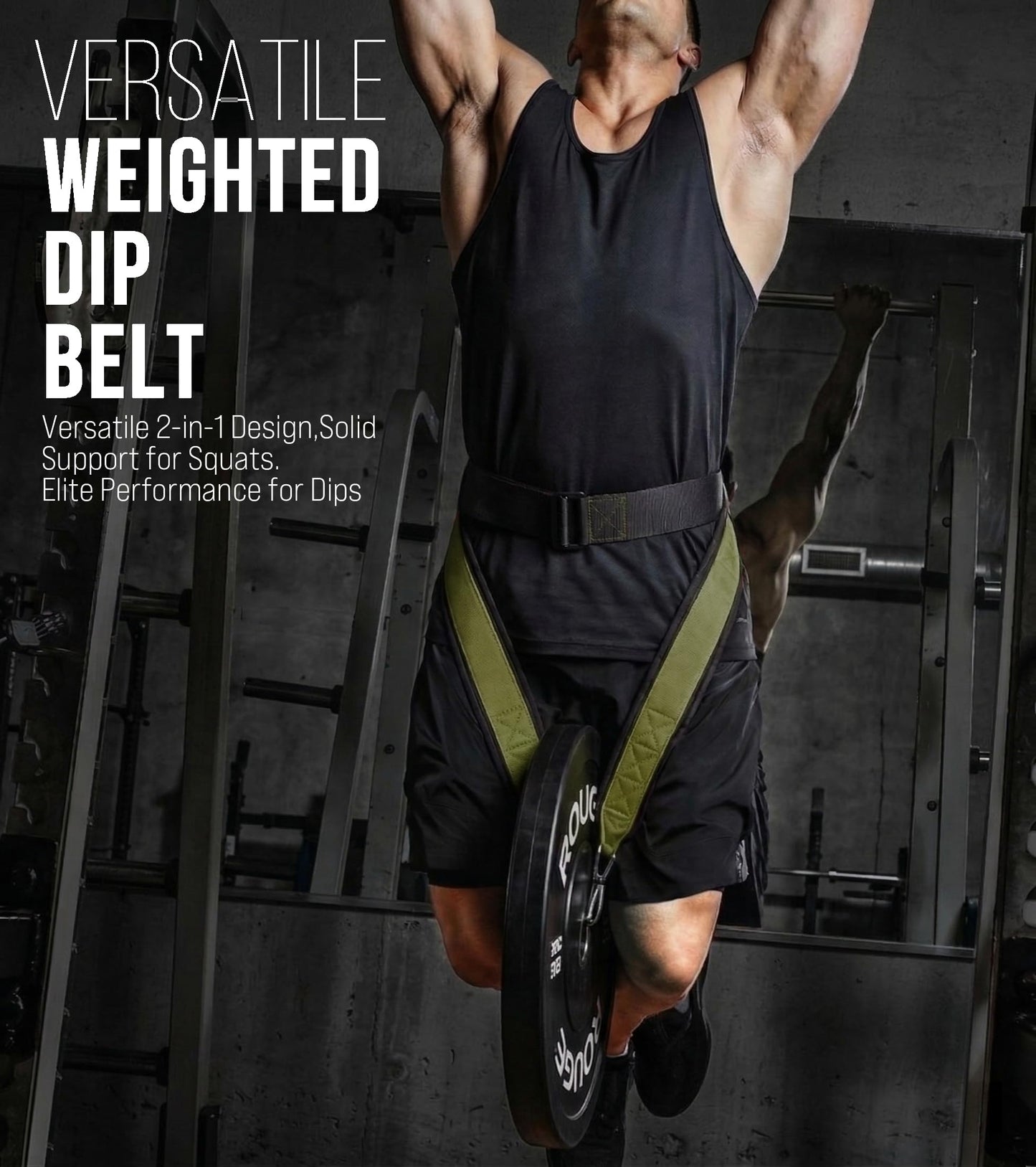 LSGCHAMA Belt for Belt Squats, Rack Attachment and Squat Machine,Heavy Duty Dip Belt Weighted Pull Up Belt for Workout