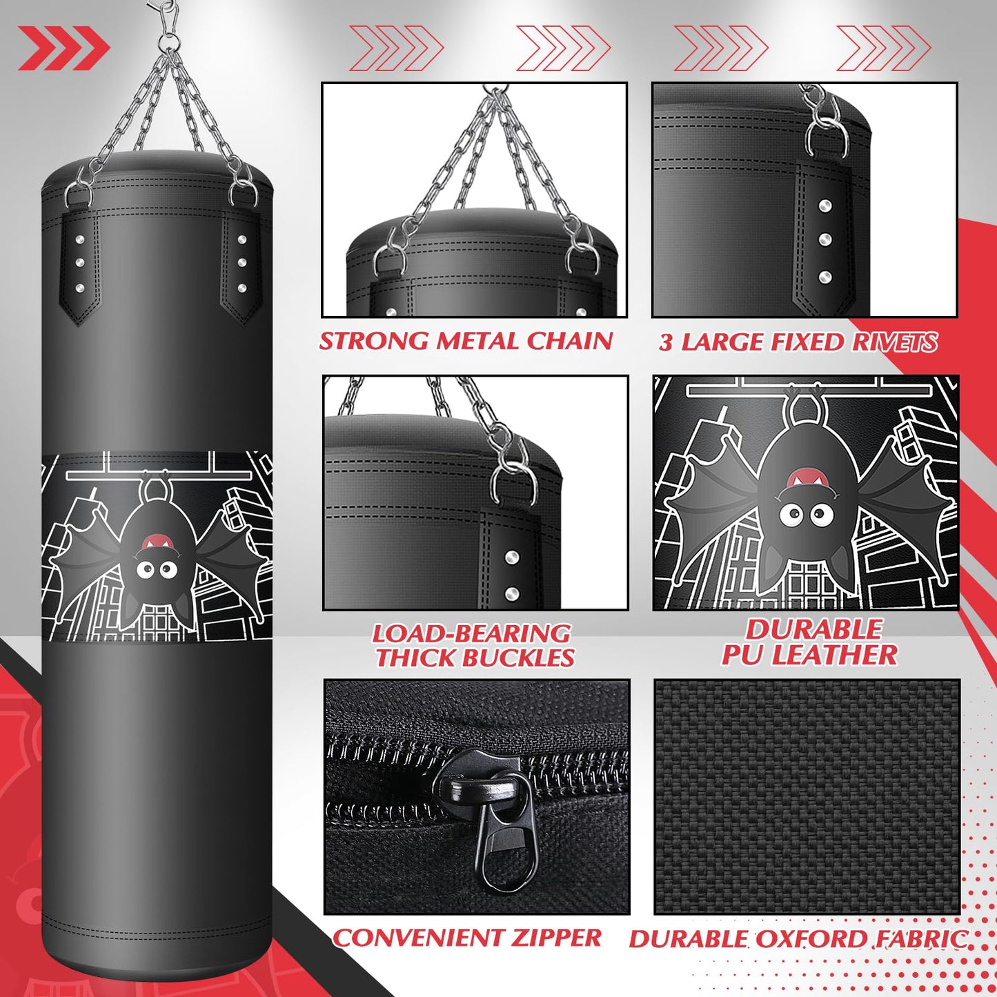Punching Bag for Kids, 2.7FT Hanging Boxing Bag with Boxing Gloves, Kids Boxing Set Kickboxing Bag for Youth Boxing Karate Muay Thai Kick Taekwondo Training