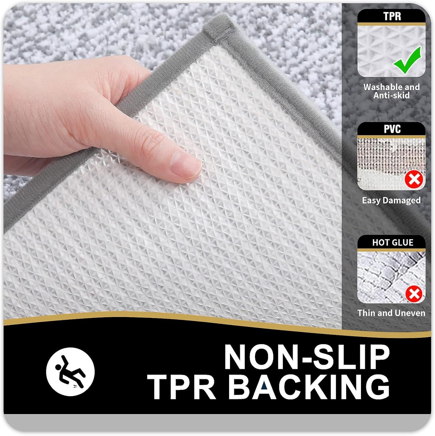 OLANLY Bathroom Rugs - Extra Soft Microfiber Bath Mat | Non-Slip, Quick Dry, 30x20, Grey