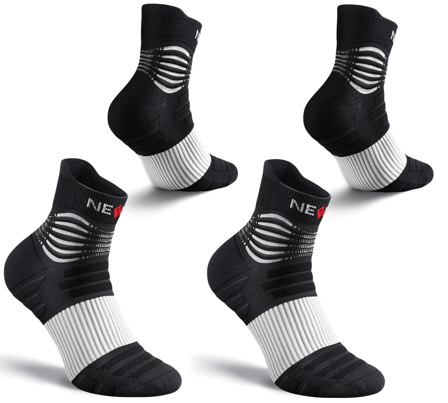 NEENCA Medical Compression Socks for Women & Men Circulation—2 Pairs, Ankle Compression Stockings for Pain Relief, Plantar Fasciitis, Swelling, Running, Nurses, Travel, Pregnancy, Flying. 20-30 mmHg
