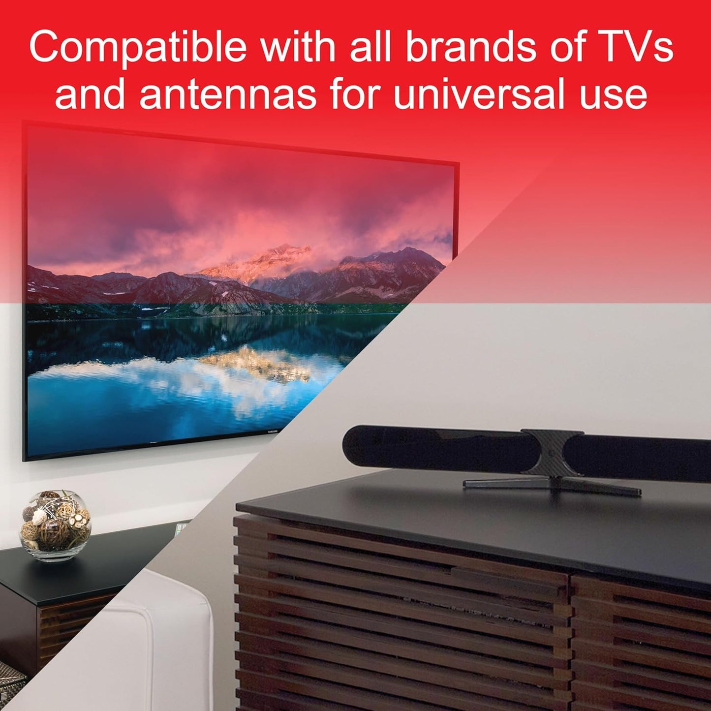 GE 42178 Indoor HD Digital TV Antenna Amplifier, Low Noise Antenna Signal Booster, Clears Up Pixelated Low-Strength
