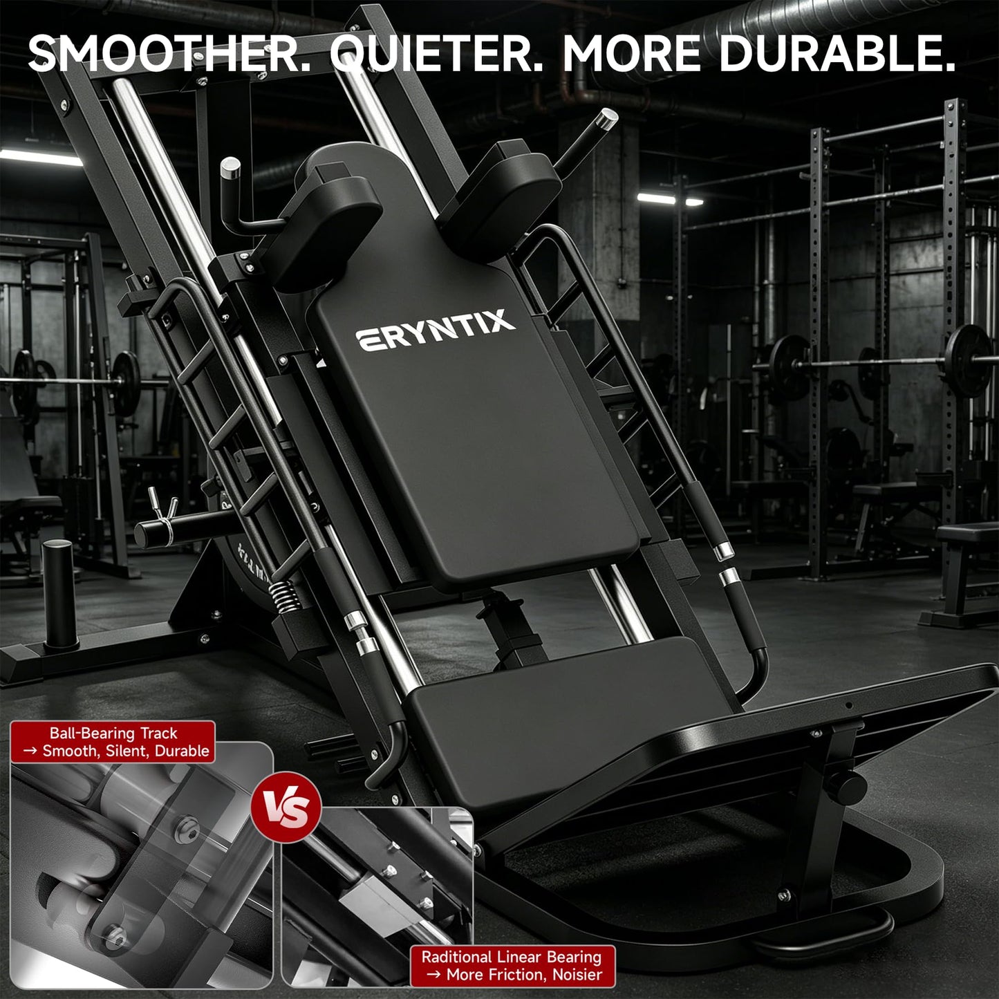 Leg Press Hack Squat Machine Combo, 45° Leg Exercise Machine ,Lower Body Special with Weight Storage for Quads, Hamstring, Glutes, Calves, Compact Home Gym Leg Day Equipment