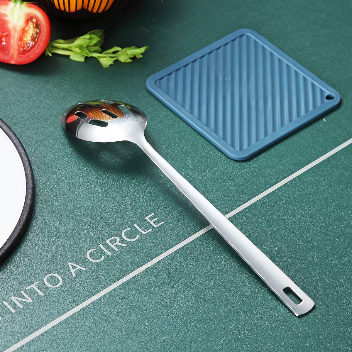 Berglander Stainless Steel Slotted and Basting Spoon, Heat Resistant, Non-Stick, Dishwasher Safe, Easy to Clean